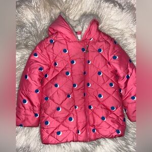 Charming Pink Polka Dot Kids Puffer Jacket